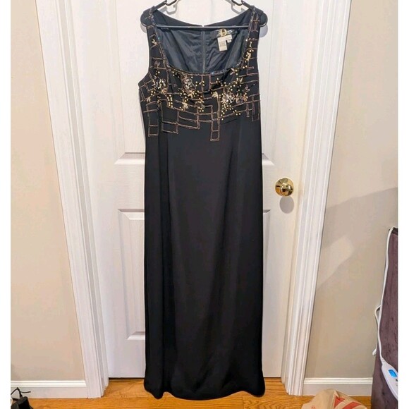 Demetrios Evening Gown Size 22 Black Beaded Dress And Blazer - Picture 3 of 8